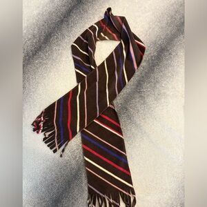 Old Navy Brown Striped Winter Comfy Cozy Fleece‎ Scarf (A8)